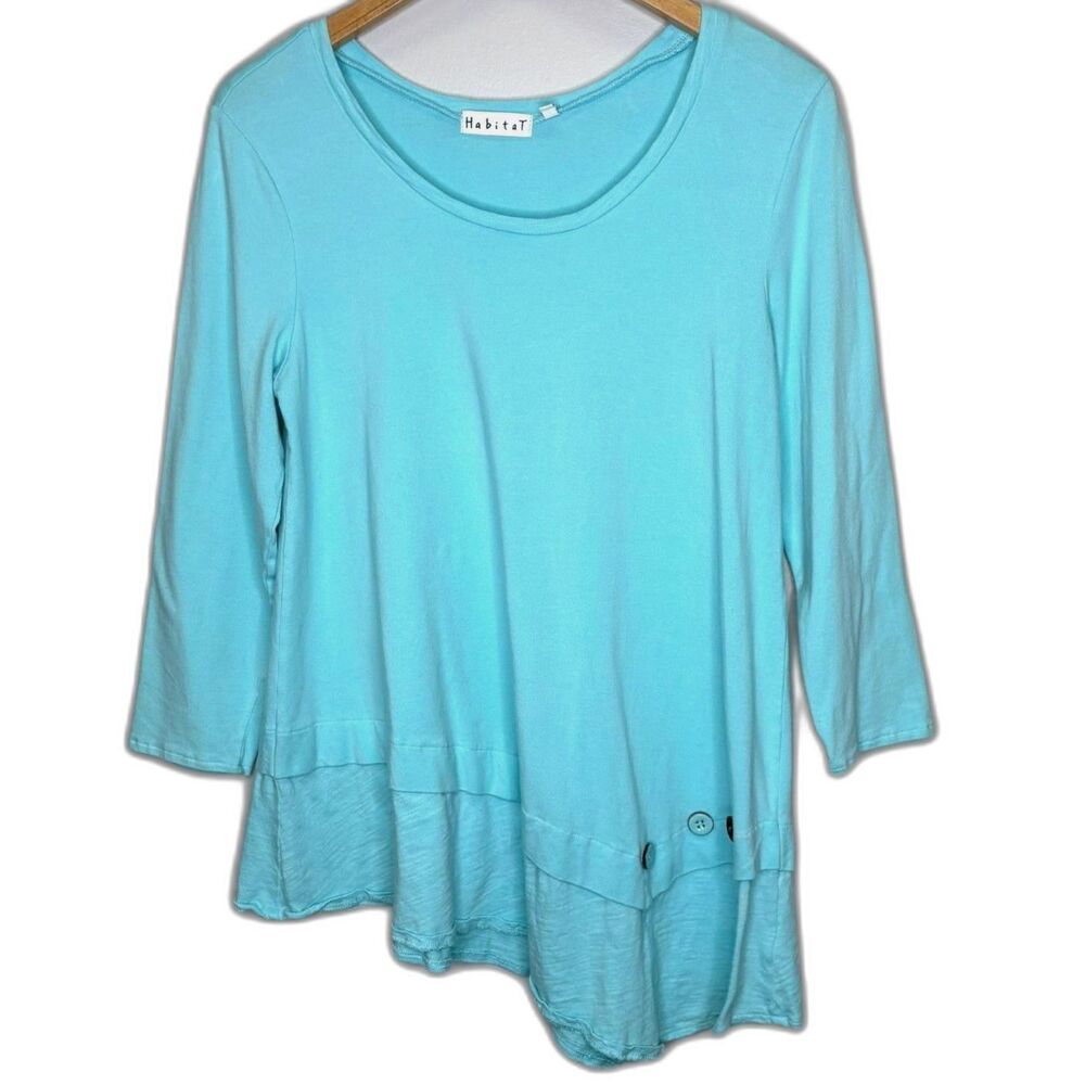 Habitat Womens Asymmetrical Tunic Buttons Layer‎ Lagenlook Cottagecore Beachy